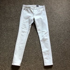 AG light wash super skinny jeans